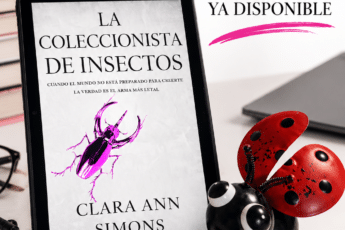 La coleccionista de insectos de Clara Ann Simons en una tablet, nueva reseña en Literatura Lésbica